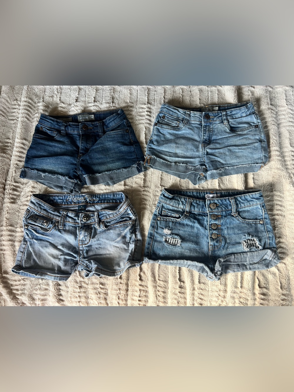 Lot of 4- Girls Denim Shorts Size 8